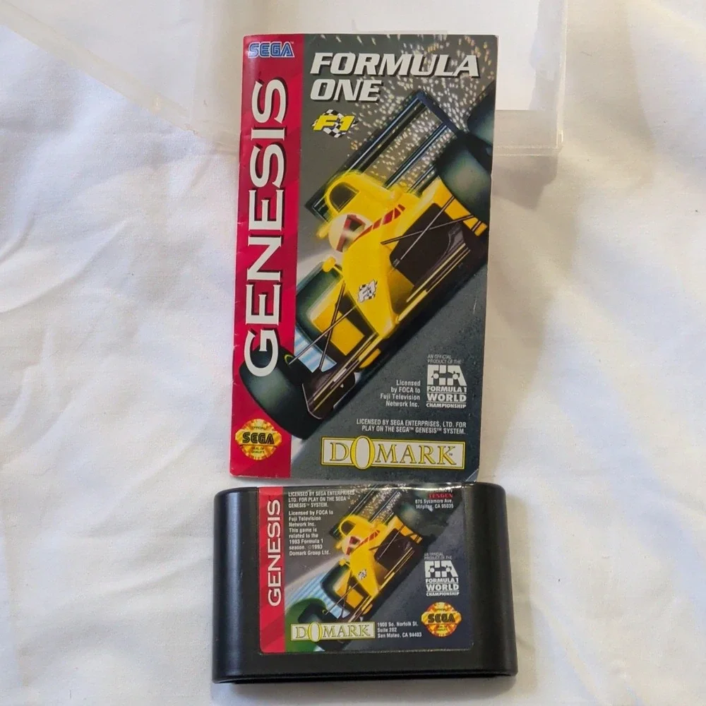 Formula One Sega Genesis Racing Game (1993) Domark NTSC-U/C w/ Manual
